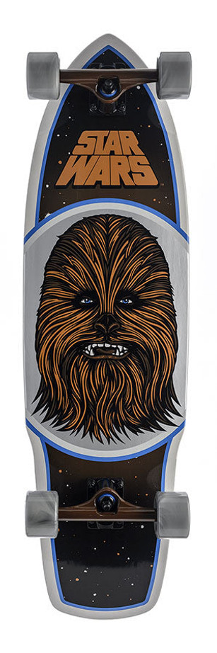 Santa Cruz Star Wars Chewbacca Cruzer Complete Skateboard - 10 x 35 - Black/White/Brown