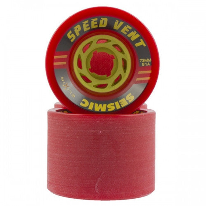 Seismic Speed Vent Skateboard Wheels 73mm 81a - Opaque Red (Set of 4)