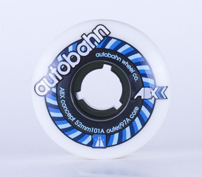 Autobahn ABX Skateboard Wheels 52mm 101a - White (Set of 4)