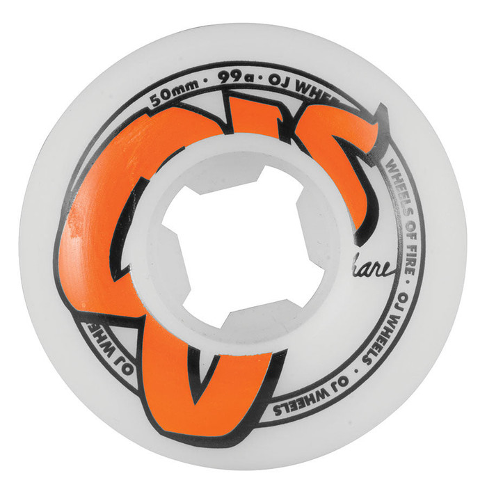 OJ Logo Family Skateboard Wheels 50mm 99a - White (Set of 4)