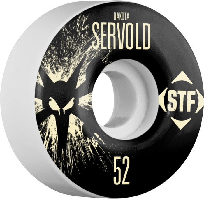 Bones STF V1 Pro Servold Team Splat Skateboard Wheels 52mm 83b - White (Set of 4)