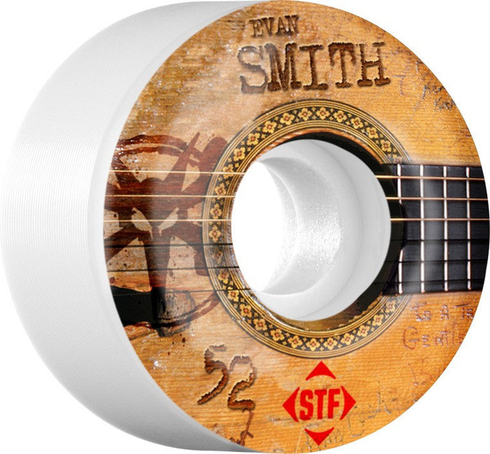 Bones STF V1 Pro Smith Strummer Skateboard Wheels 52mm 83b - White (Set of 4)