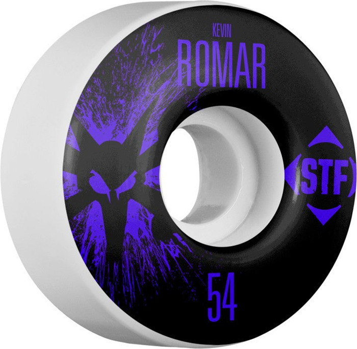 Bones STF V3 Pro Romar Team Splat Skateboard Wheels 54mm 83b - White (Set of 4)