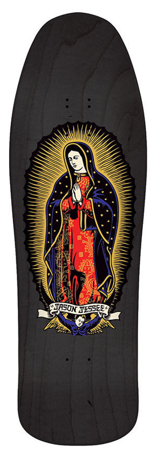 Santa Cruz Jessee Guadalupe Black N Gold Reissue Skateboard Deck 9.9 x 31.8 - Black/Gold