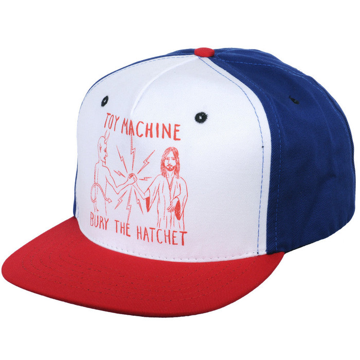 Toy Machine Bury The Hatchet Adjustable Snapback Men's Hat - Blue/Red