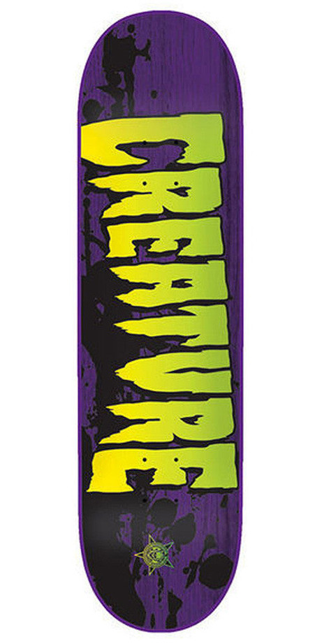 Creature Stained Sm Skateboard Deck 8.0 x 31.6 - Purple/Green