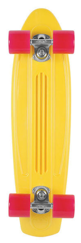 Gold Cup Banana Board Cruzer Complete Skateboard - 6 x 23.25 - Yellow Rhodamine Red