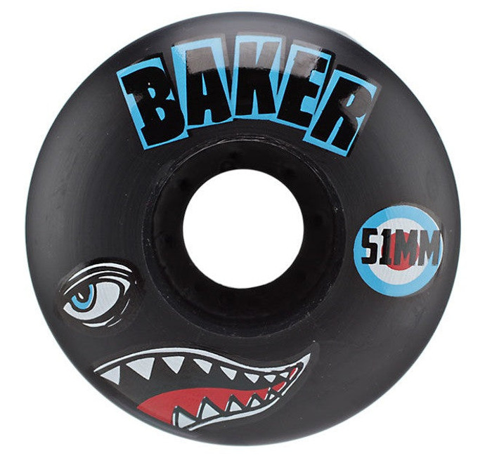 Baker Bomber Skateboard Wheels 51mm - Black (Set of 4)