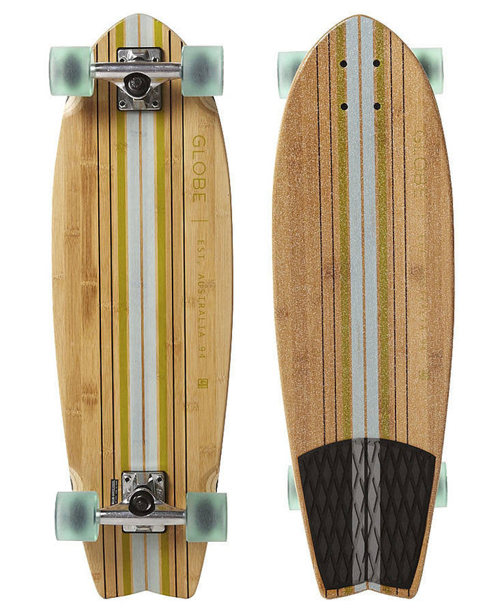 Globe Pin City Bamboo Complete Skateboard - 9.25 x 30 - Clear Water/Green