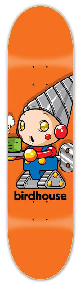 Birdhouse Team Robot Skateboard Deck 8.5 - Orange