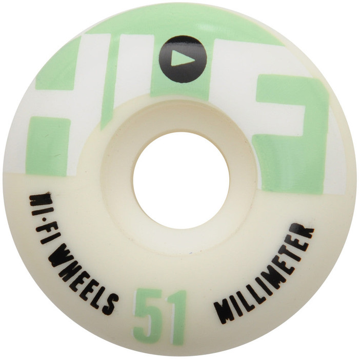 Stereo HiFi Logo - White - 51mm - Skateboard Wheels (Set of 4)