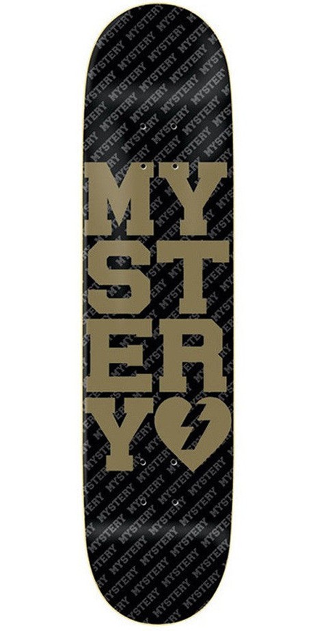 Mystery Varsity Skateboard Deck - Black/Gold - 8.375in
