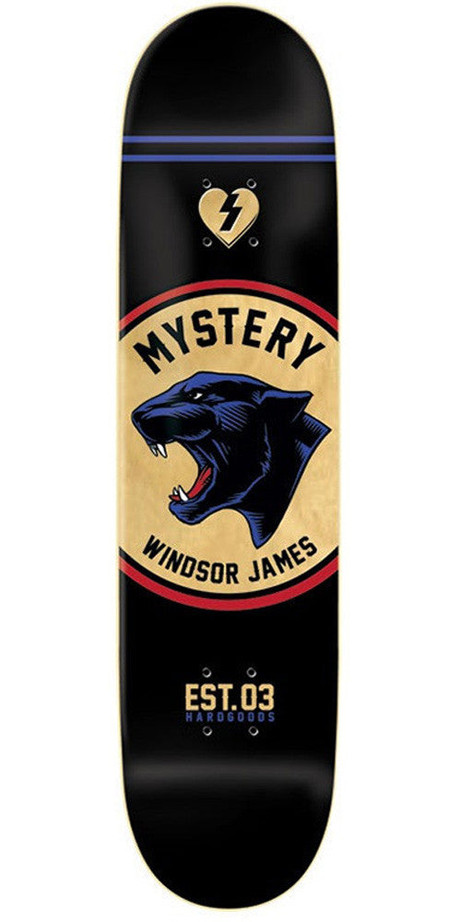 Mystery James Hardgood Badge Skateboard Deck - Black - 8.0in