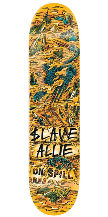 Slave Allie Wasted Skateboard Deck - Orange/Turquoise - 8.125in