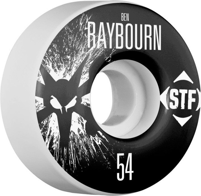 Bones STF V3 Raybourn Splat - White - 54mm 83b - Skateboard Wheels (Set of 4)