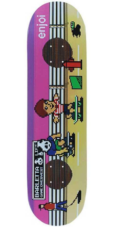 Enjoi Louie Barletta 8 Bit Impact Skateboard Deck - Pink/Tan - 8.25