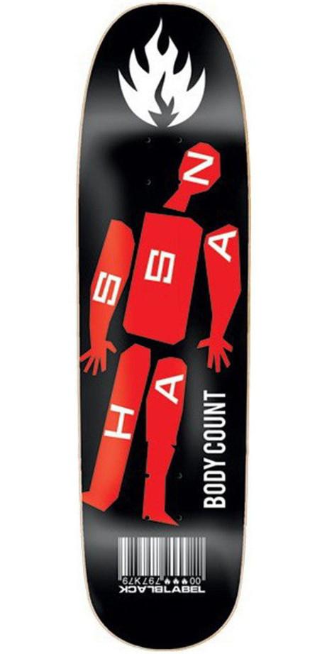 Black Label Omar Hassan Body Count Skateboard Deck - Black/Red - 8.62