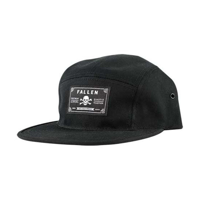 Fallen Deathproof 5 Panel Snapback - Black - Men's Hat