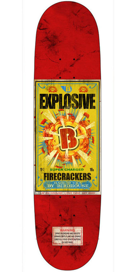Birdhouse Team Firecracker Explosive Skateboard Deck - Red - 8.2