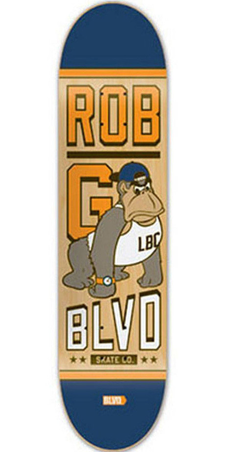 BLVD Gonzalez Mascot Skateboard Deck - Natural/Blue - 8.1