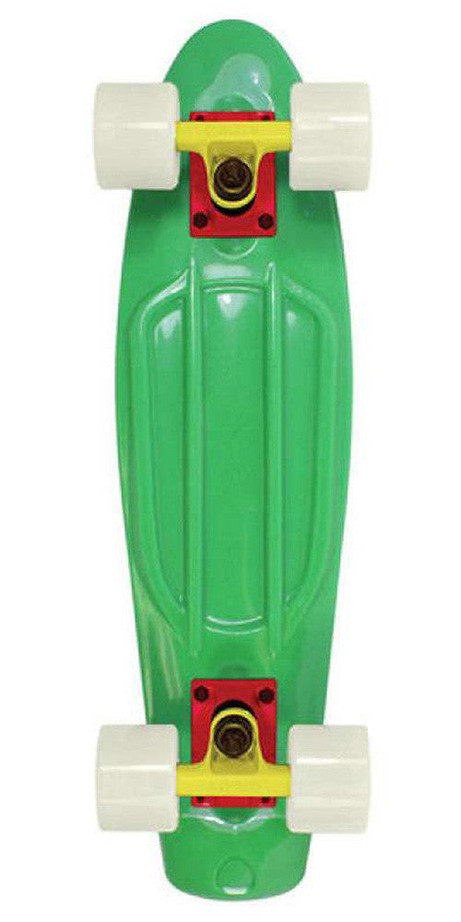 Stereo Vinyl Cruiser - Rasta/Glow In The Dark - 6in x 22.5in - Complete Skateboard