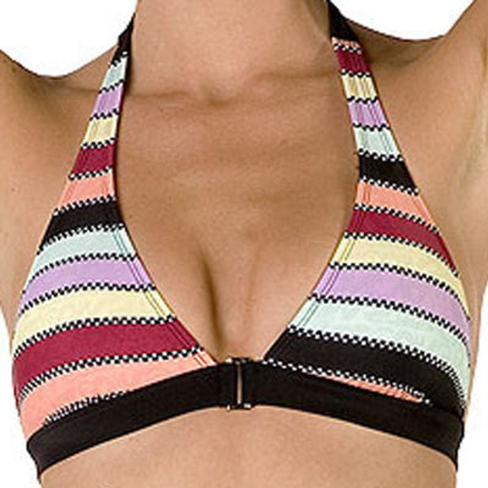 Volcom Brit Invasion Women's Swimwear Halter - Multi Stripe -