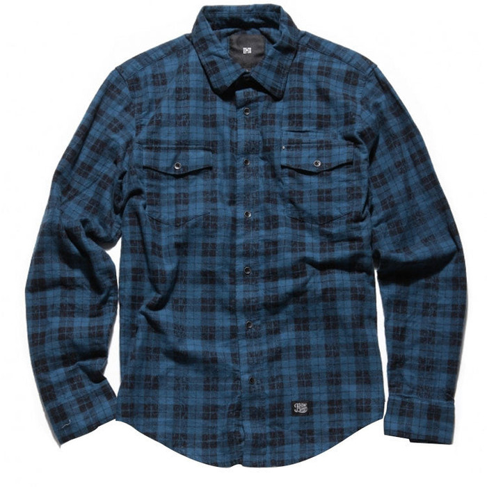 KR3W Marion Men's Collared Shirt - Blue - Medium