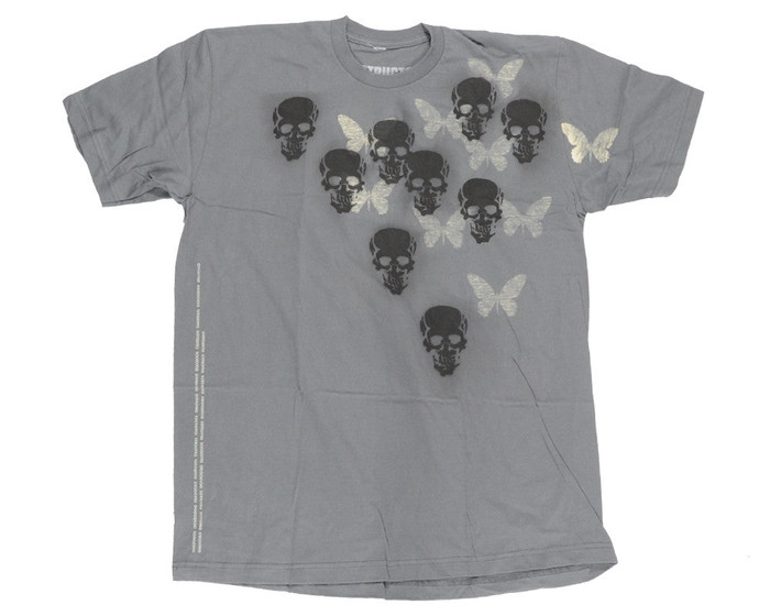 Destructo Skull Butterfly Men's T-Shirt - Grey