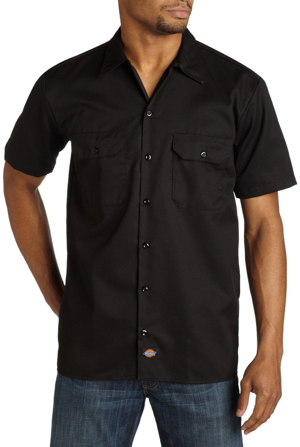 Dickies Short Sleeve Workshort Men's Collared Shirt - Black