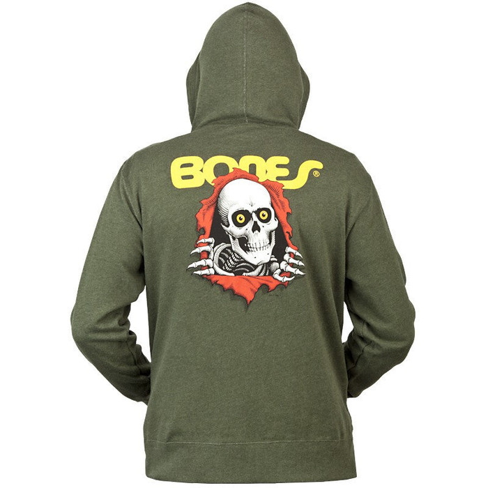 Powell-Peralta Ripper Hooded Zip Men's Sweatshirt - Olive - Small