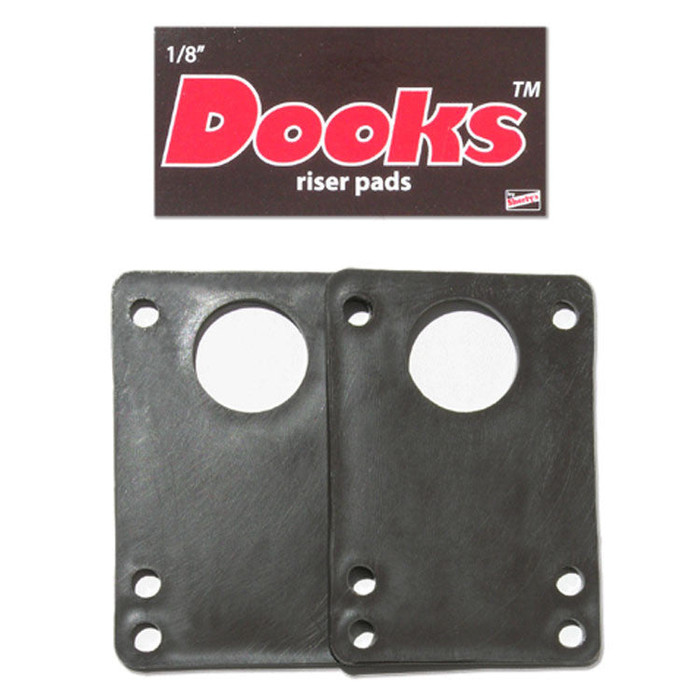 Dooks Skateboard Risers - 1/8 - Black (2 PC)