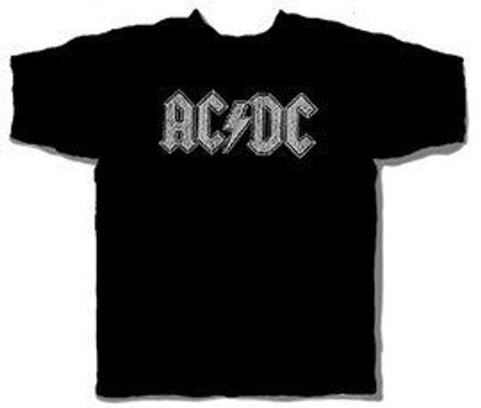 AC/DC White Logo T-Shirt - Black