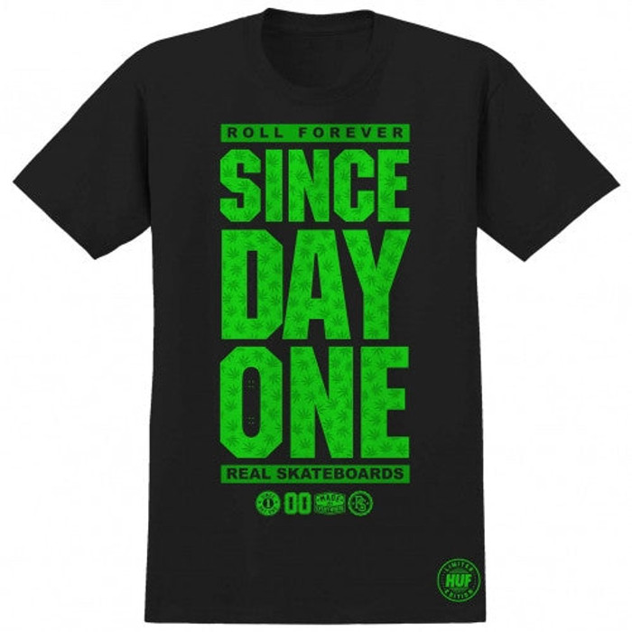 Real Since Day One Huf Edition S/S - Black - Men's T-Shirt