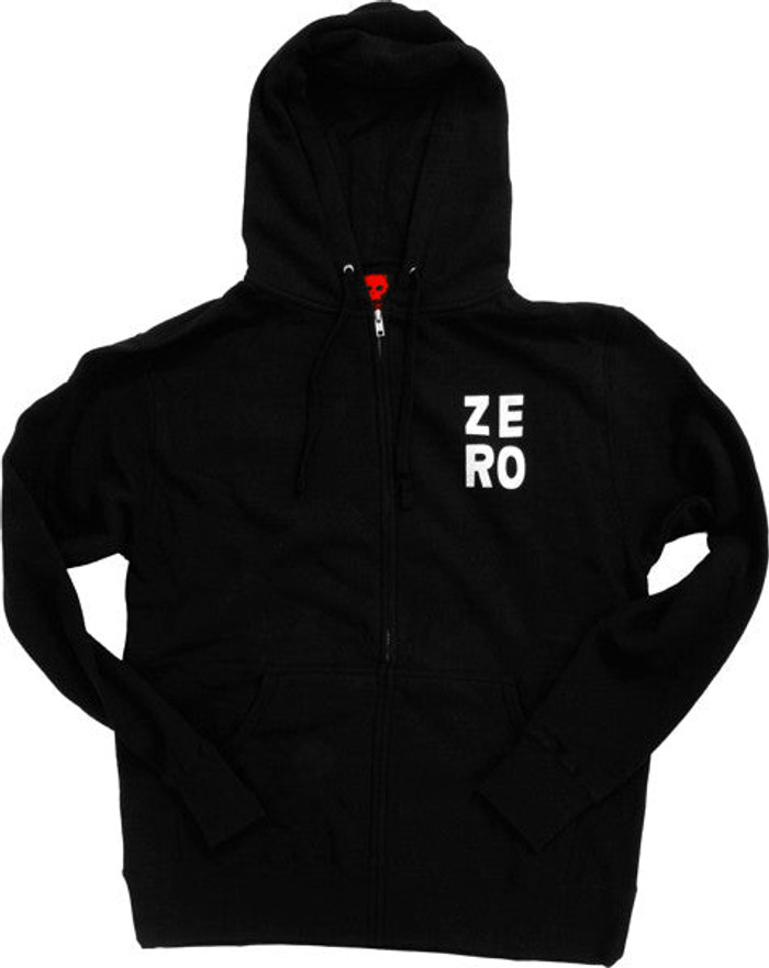 Zero Numero Zero Zip Hooded Sweatshirt - Black