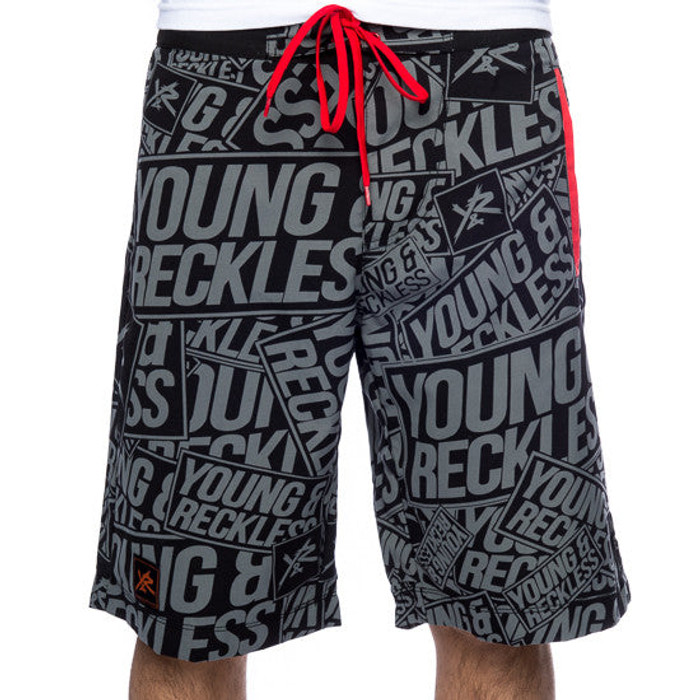 Young and Reckless Scattered Men's Boardshorts - Black