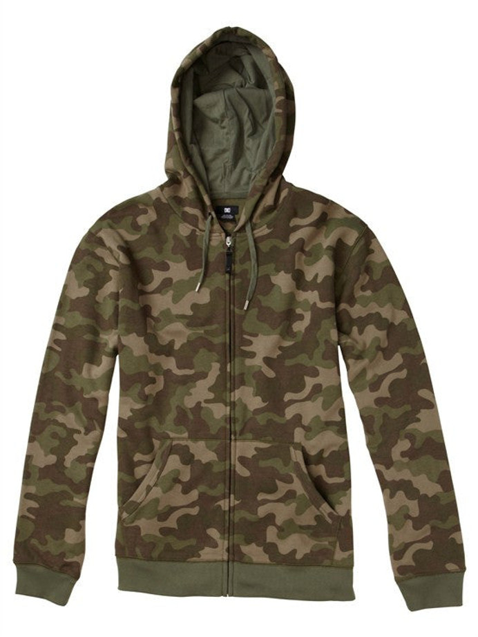 DC Print Party Full Zip Men's Sweatshirt - Woodland Camo