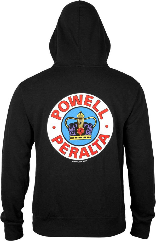 Powell-Peralta French Terry Supreme Logo Hooded Zip Men's Sweatshirt - Black