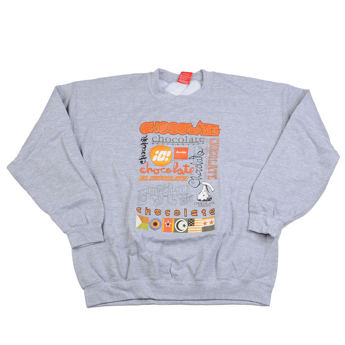 Chocolate Logo Blitz Crew Men's Sweatshirt - Heather Grey