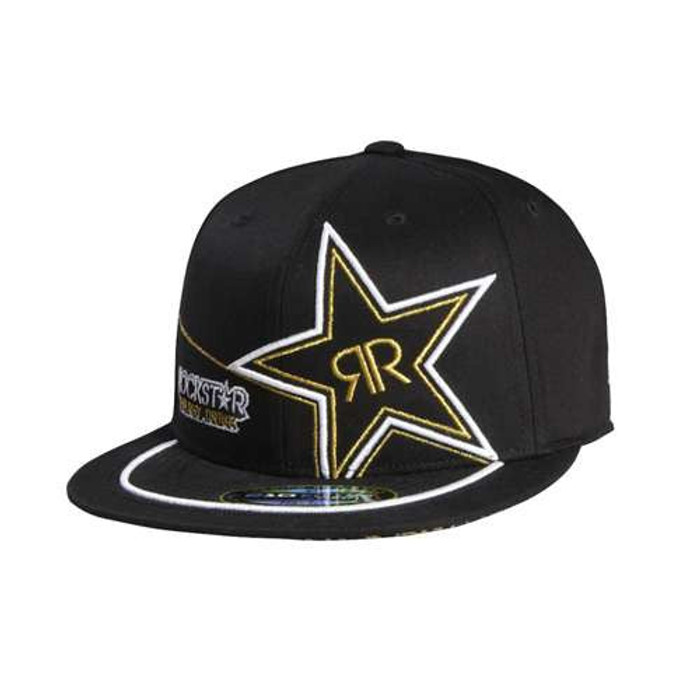 Fox Rockstar Golden 210 Fitted Hat - Black - Mens Hat