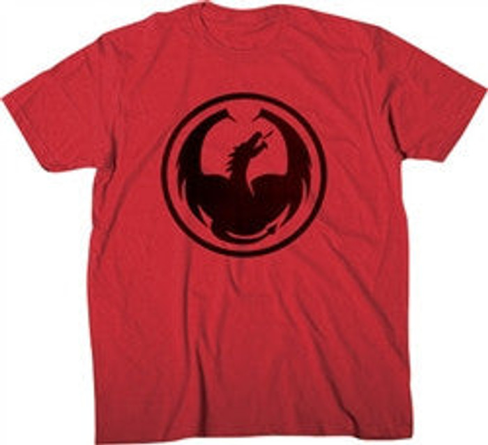 Dragon Watermark Icon T-Shirt - Red - Mens T-Shirt