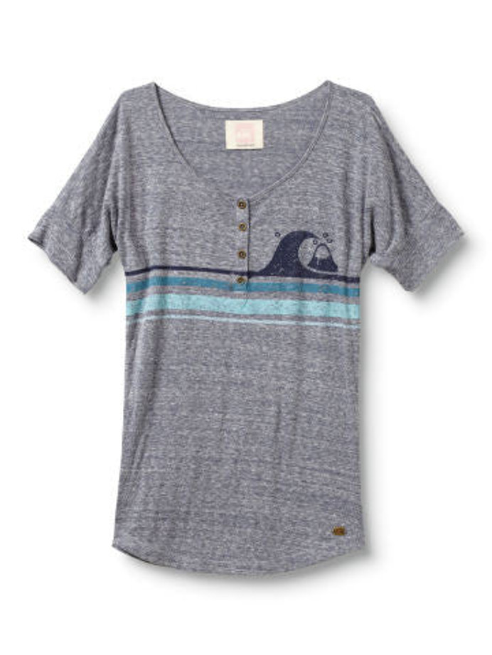 Quiksilver Mountain and Wave Henley - Grey - Womens Shirt