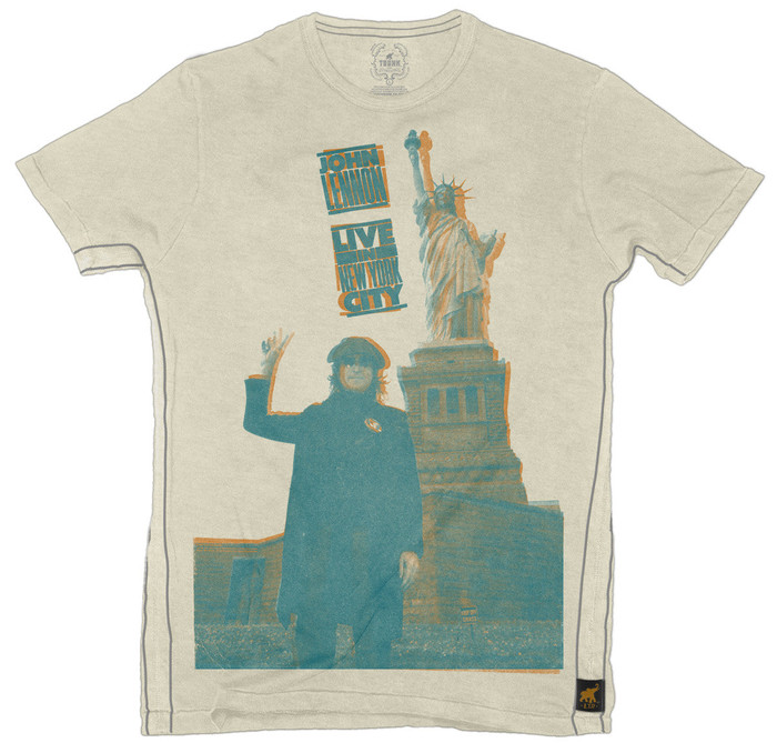 John Lennon Peace in New York Mens T-Shirt - Green
