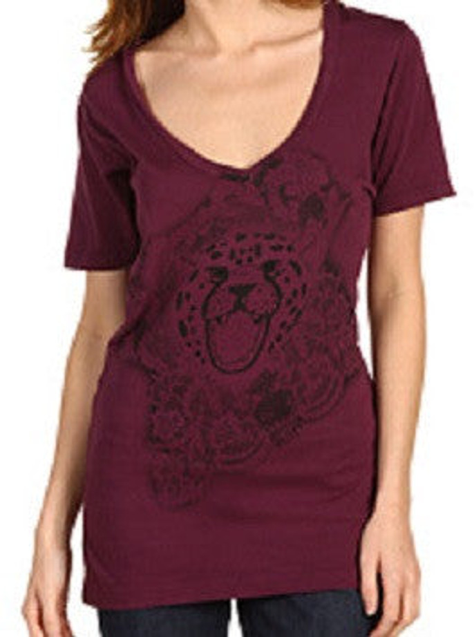 Rusty Cheetah Love Womens T-Shirt - Purple