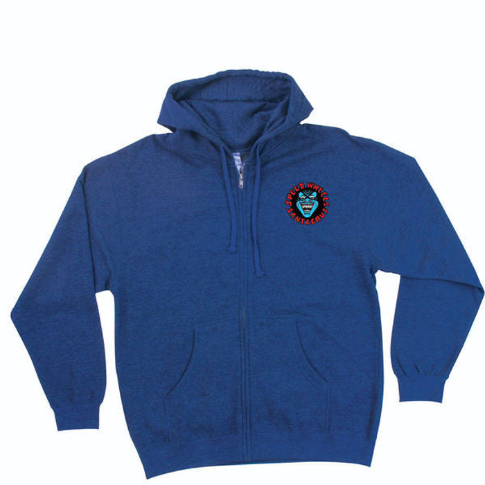 Santa Cruz Screaming Hand Hooded Zip L/S Men's Sweatshirt - Royal Blue Heather