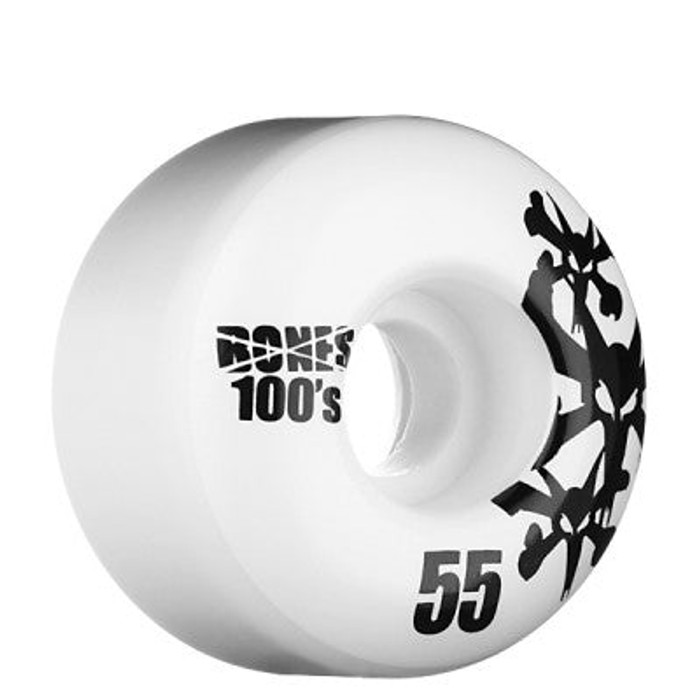 Bones O.G. 100's Natural Skateboard Wheels 55mm - White (Set of 4)