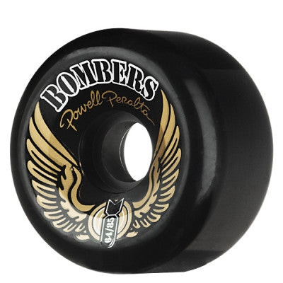Powell Peralta Bomber Skateboard Wheels 64mm 85a - Black (Set of 4)