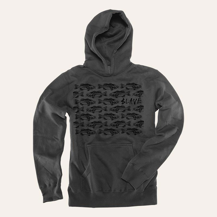 Slave Bass Destruction Pullover Hood - Silver/Black - Sweatshirt