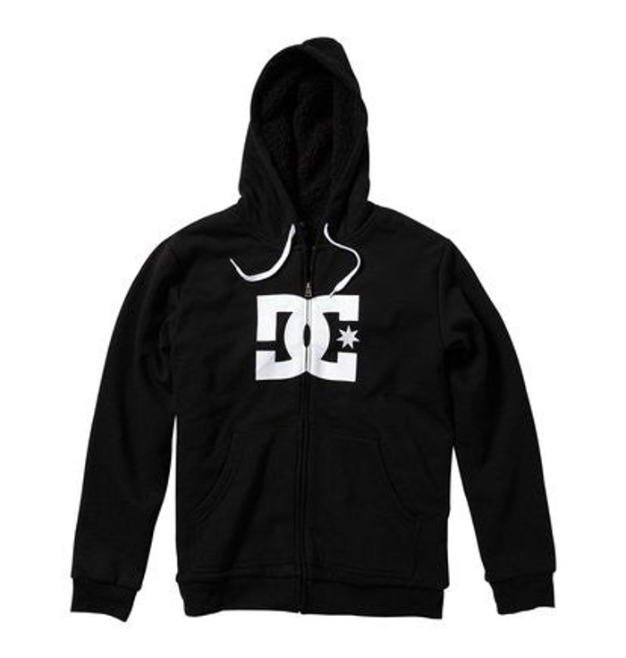 DC Star Shearling Zip Up - Black - Men's Sweatshirt
