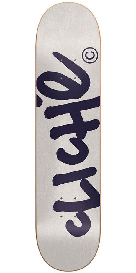 Cliche Handwritten Classic Skateboard Deck - 8.25 - Light Grey/Navy