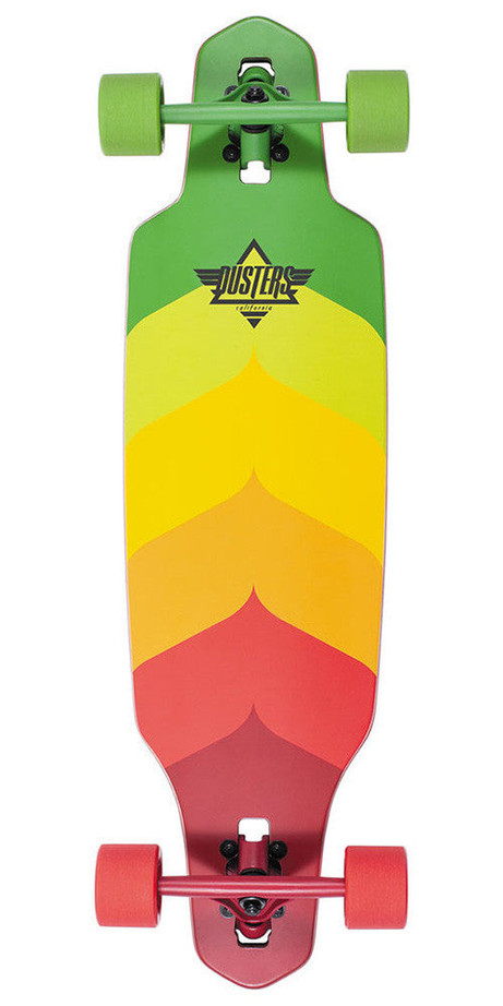 Dusters Wake Longboard Complete Skateboard - 34 - Rasta